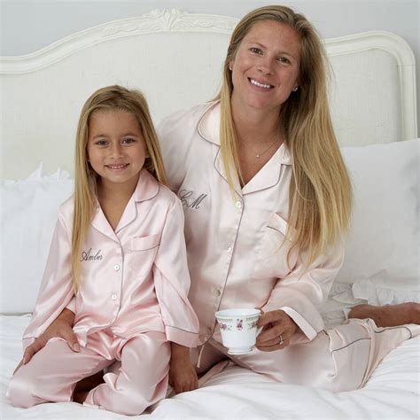 Personalised Girls Pink Satin Pyjamas By Mini Lunn