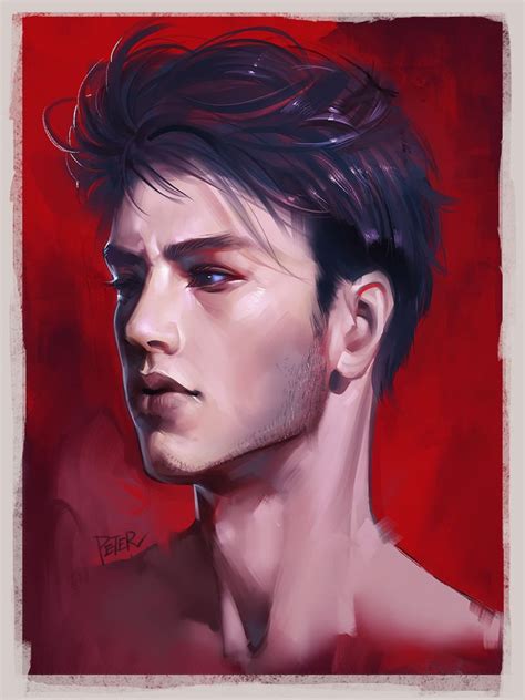 Artstation New Work Peter Xiao Abstract Portrait Painting