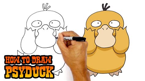 How To Draw Psyduck In Four Stages Easy Pokemon Drawi
