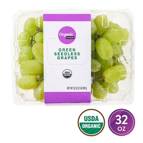 Organic Green Seedless Grapes 2 Lb