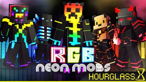 Rgb Neon Mobs By Hourglass Studios Minecraft Skin Pack Minecraft