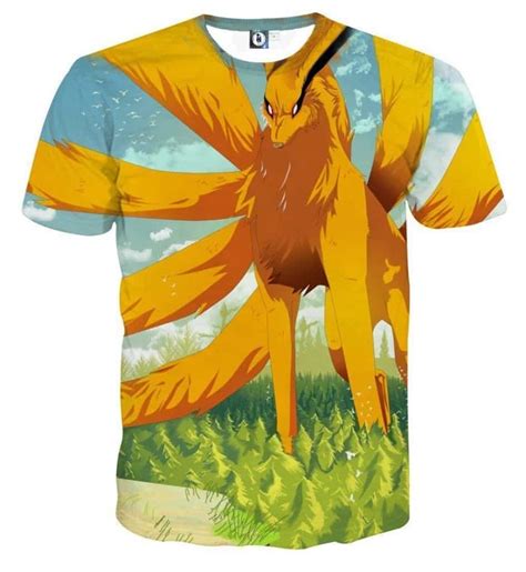 Naruto Kurama Nine Tails Fox Artwork Design Anime T Shirt