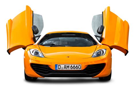 Download Orange Mclaren 12c Front View Car Png Image For Free