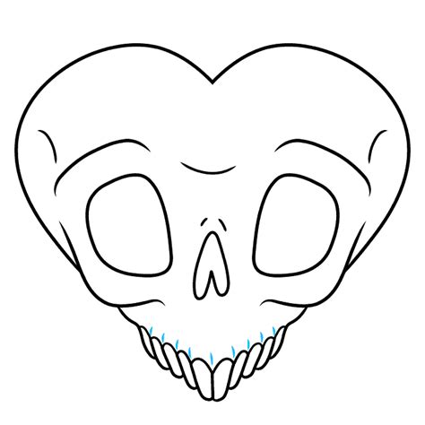 How To Draw A Skull Heart Really Easy Drawing Tutorial