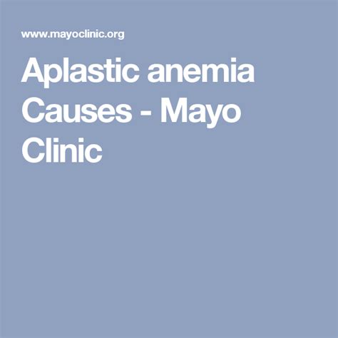 Aplastic Anemia Causes Mayo Clinic Diabetic Breakfast Recipes