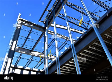 Steel Frame Building Under Construction High Resolution Stock