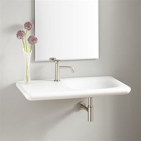 Additionally, a metal lever handle and an 8inch swivel spout are included this had led to its 4.2 stars rating. Vilas Porcelain Wall-Mount Sink - Bathroom