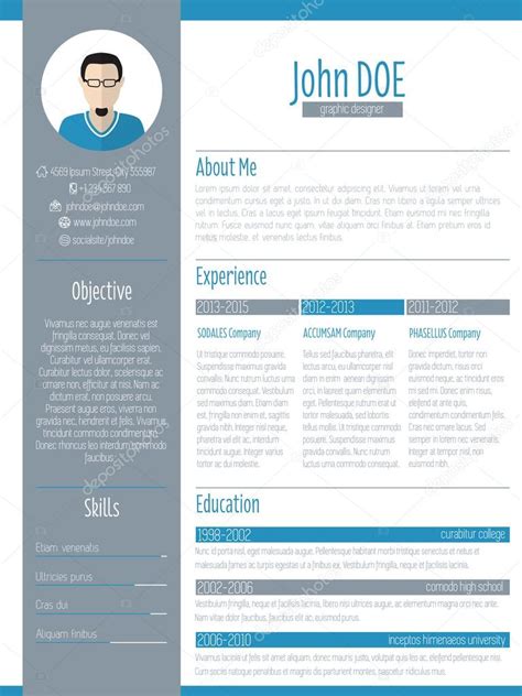 Baixar gratis o exemplo de cv moderno pronto de sua escolha no. Diseño de curriculum vitae moderno cv con foto — Archivo ...