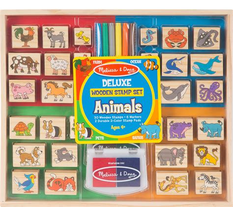Melissa And Doug Deluxe Wooden Stamp Set Animals Page 1 —
