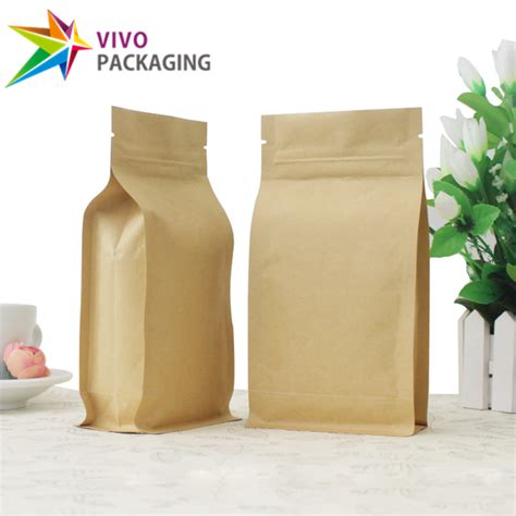 70g White Kraft Paper Stand Up Pouch With Zipper Foil Lined 100 Pcs