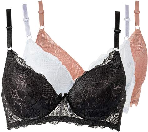 Buy Lace Bras For Women 3 Pack Set Underwire Bra Padded Contour