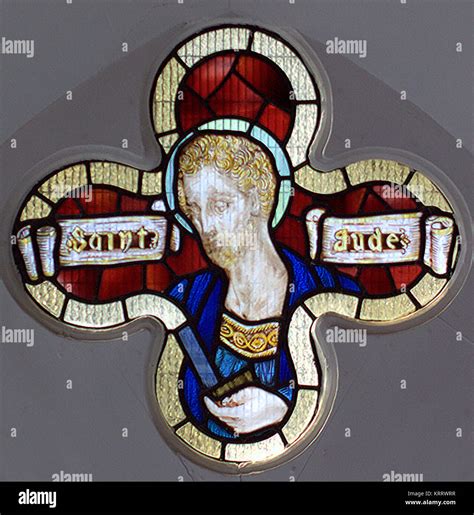 Saint Jude Patron Saint Of Lost Causes Stained Glass Window Stock Photo