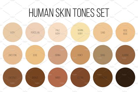 Human Skin Tone Color Palette Set People Illustrations ~ Creative Market