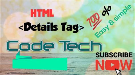 Details Tags Ko Html Me Kaise Apply करें।। Very Easily। ।by Code Tech