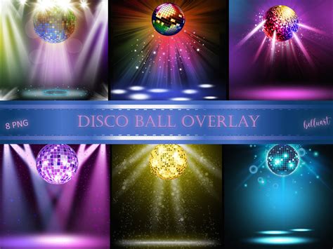 8 Disco Ball Overlays Disco Ball Stage Lighting Party Etsy Canada