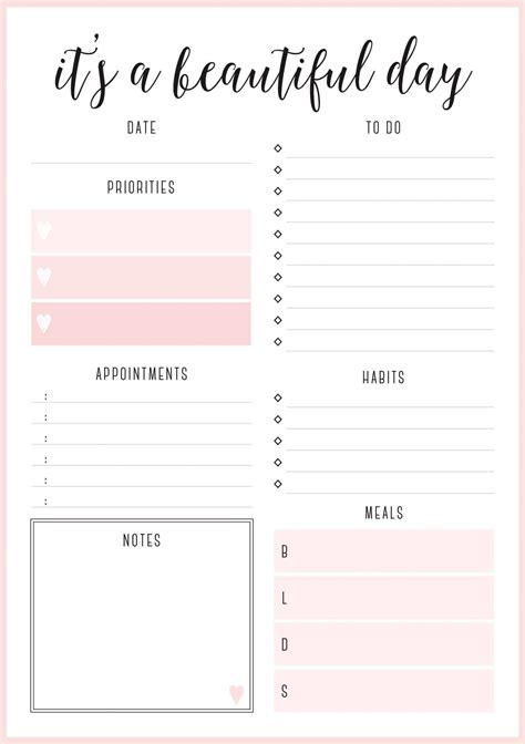 Daily Planner Template Word Daily Planner Template Study Planner