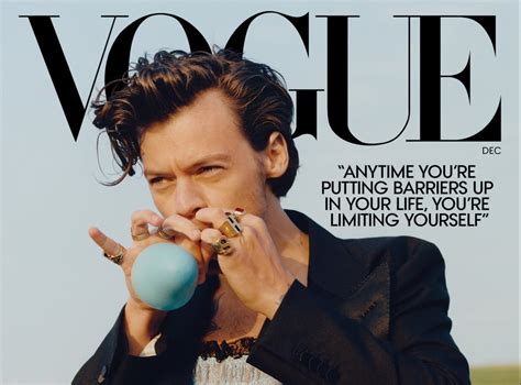 Harry styles is the first man to be featured solo on a cover of vogue. Harry Styles becomes first man to appear solo on cover of Vogue | The Independent