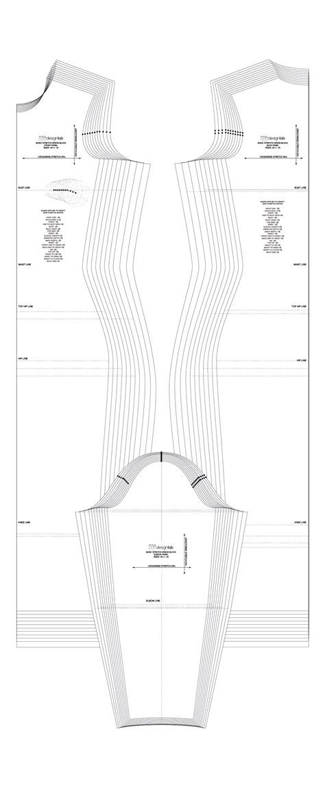 Basic Stretch Dress Pattern With Sleeve Graded Sizes Uk 4 24
