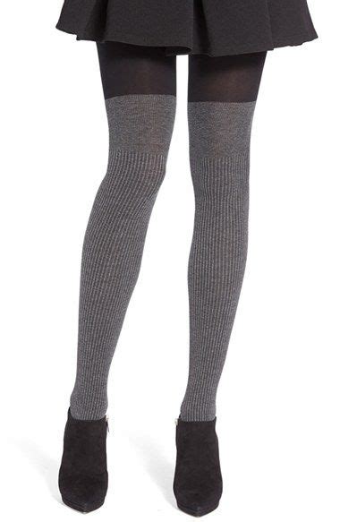 dkny ribbed faux over the knee tights nordstrom fashion tights pantyhose fashion tights