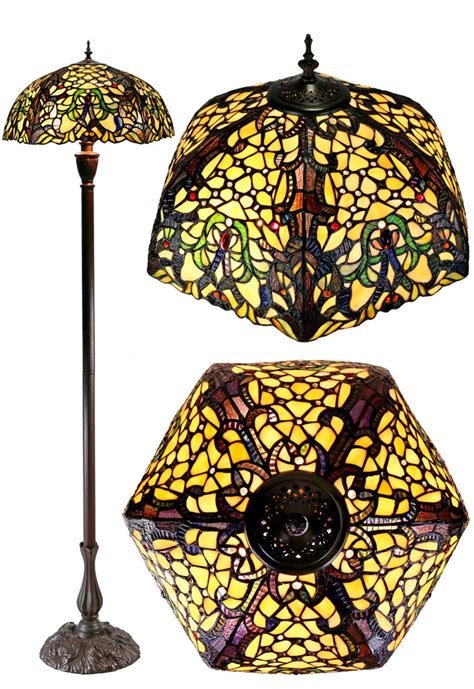 Stained Glass Floral Lamp Pattern Tiffany Style Stained Glass Table Office Lamp Multi Color