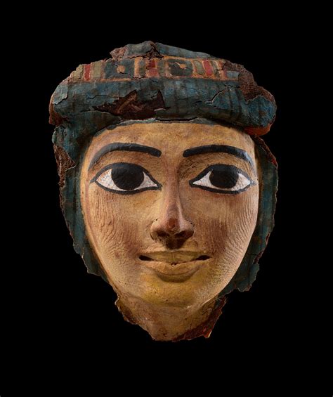 An Egyptian Polychrome Wood Mummy Mask 21st22nd Dynasty 1075 716 Bc