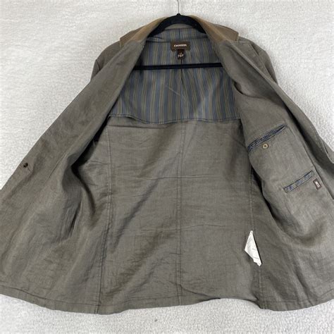 Danier Leather Linen Large Brown Mens Jacket Suit Coat Gem