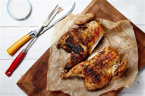 garlic and herb spatchcock grilled chicken recipe epicurious
