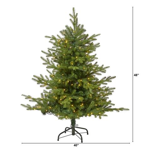 Nearly Natural 4 Ft Douglas Fir Pre Lit Artificial Christmas Tree With