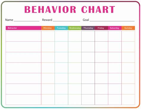 Preschool Behavior Chart Template Fresh Free Printable Behavior Charts