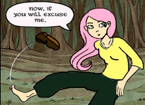 Fluttershy Throws Her Shoe Off Her Feet By Tizlam97 On Deviantart