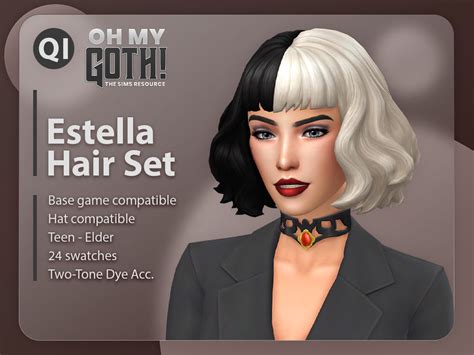 Oh My Goth Estella Hair Set The Sims 4 Catalog