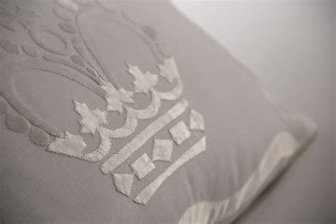 However, not every pillow cases would be avail. Boudoir pillow case in white linen and silver silk appliqué signed D.Porthault. "L'artisan de ...