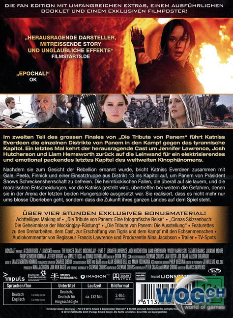 Nachdem sie zum gesicht der rebellion erklärt wurde, führt katniss everdeen die einzelnen distrikte von panem in den kampf gegen das tyrannische system. Die Tribute von Panem: Mockingjay Teil 2 - Fan Edition (2 ...