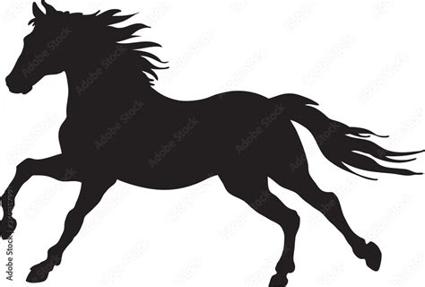 Vetor De A Silhouette Of A Running Horse Do Stock Adobe Stock