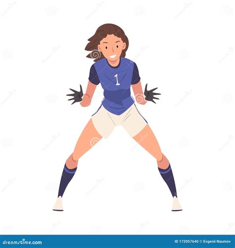 Girl Soccer Player Young Woman In Sports Uniform Female Goalkeeper