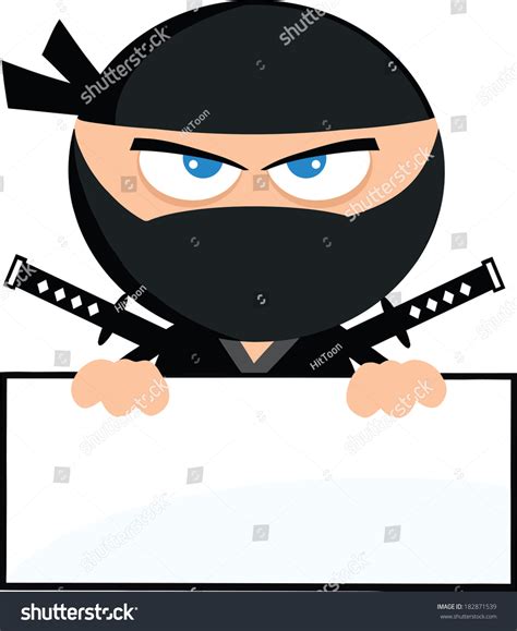 Angry Ninja Warrior Cartoon Character Over Stock Vector Royalty Free