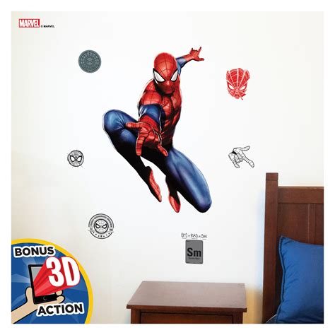 Marvel Spider Man Wall Decal Spider Man Wall Decals With 3d Augmented