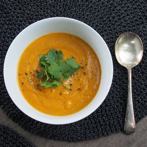 Thai Style Pumpkin Soup With Coconut And Red Lentils Healthy Home Cafe