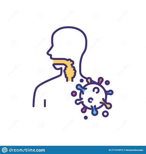 Swollen Lymph Nodes Isolated Male Character Immune System Vector