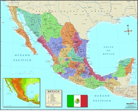 México Mapa Mexico Map Vector Map With States Icons And Navigation