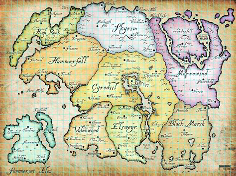 Map Of Tamriel With Scale Elder Scrolls Online