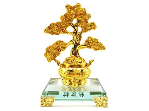 Exquisite Golden Feng Shui Money Coins Tree On Wealth Pot Feng Shui T
