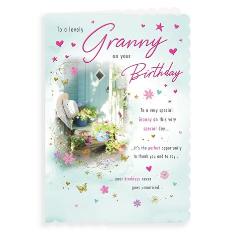 Cards Direct Birthday Card Granny Flower Pots Hat