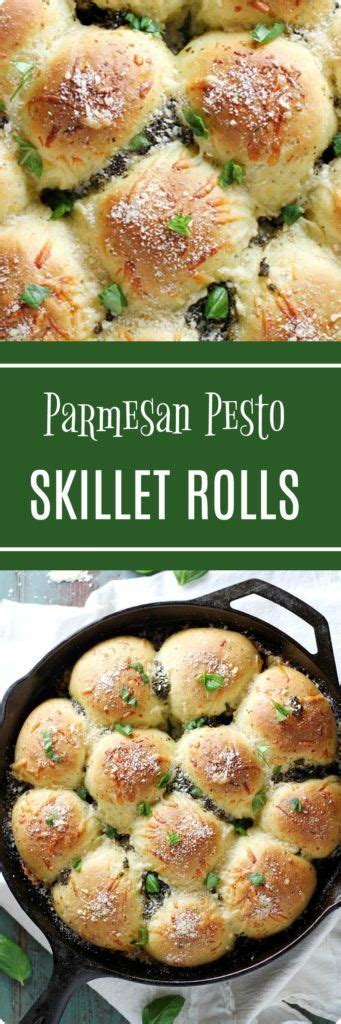 parmesan pesto skillet rolls red star® yeast recipe veg dishes recipes pesto