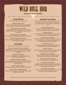 bbq menu templates word excel fomats