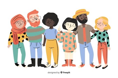 Free Vector Group Of People From Different Races