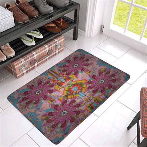 Pop Ornate Texture Front Door Mat 30x18 Inches Welcome Doormat For Home