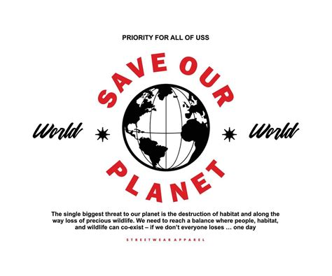 Retro Poster Save Our Planet Graphic Design For T Shirt Street Wear And