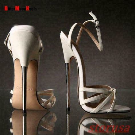 womens peep toe 18cm super high heel shoes ankle strap nightclub sandals plus sz ebay