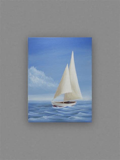 Sailboat Art Original Painting Nautical Decor 12x16 Inch Etsy In 2020
